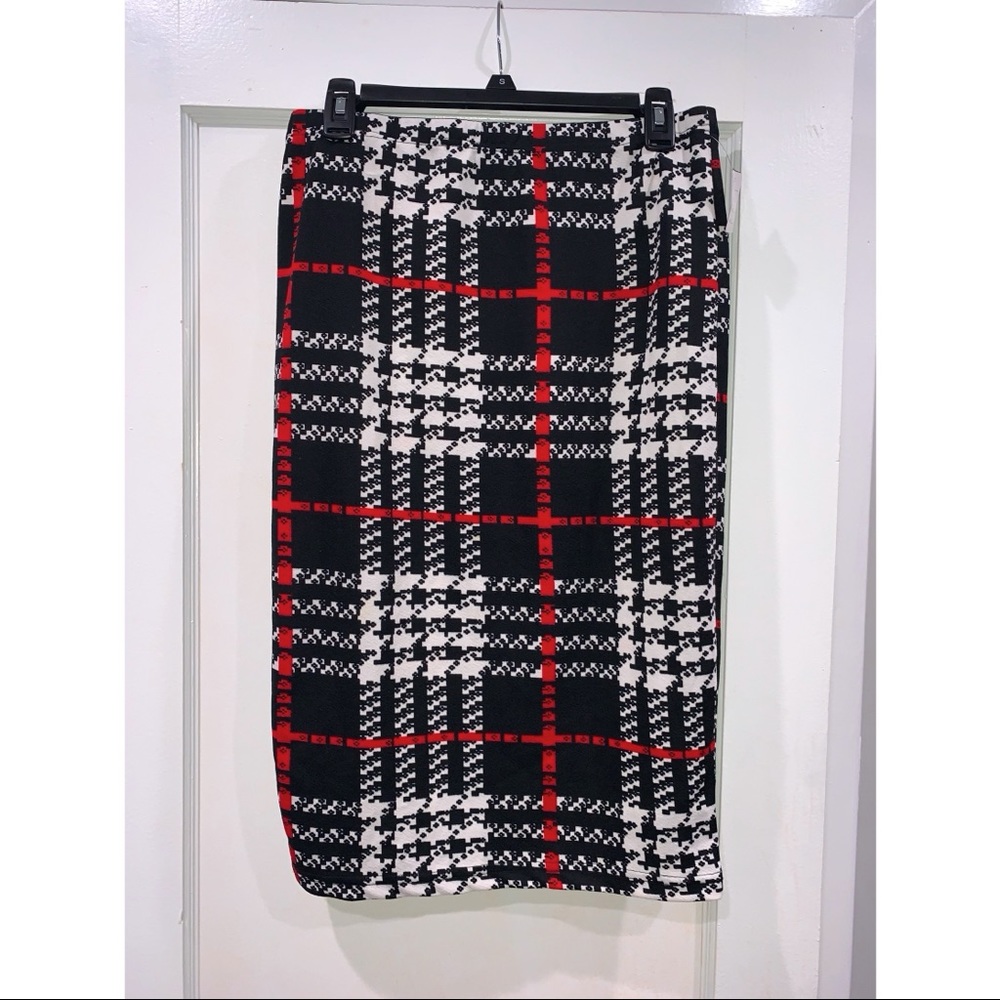 Houndstooth Midi Skirt